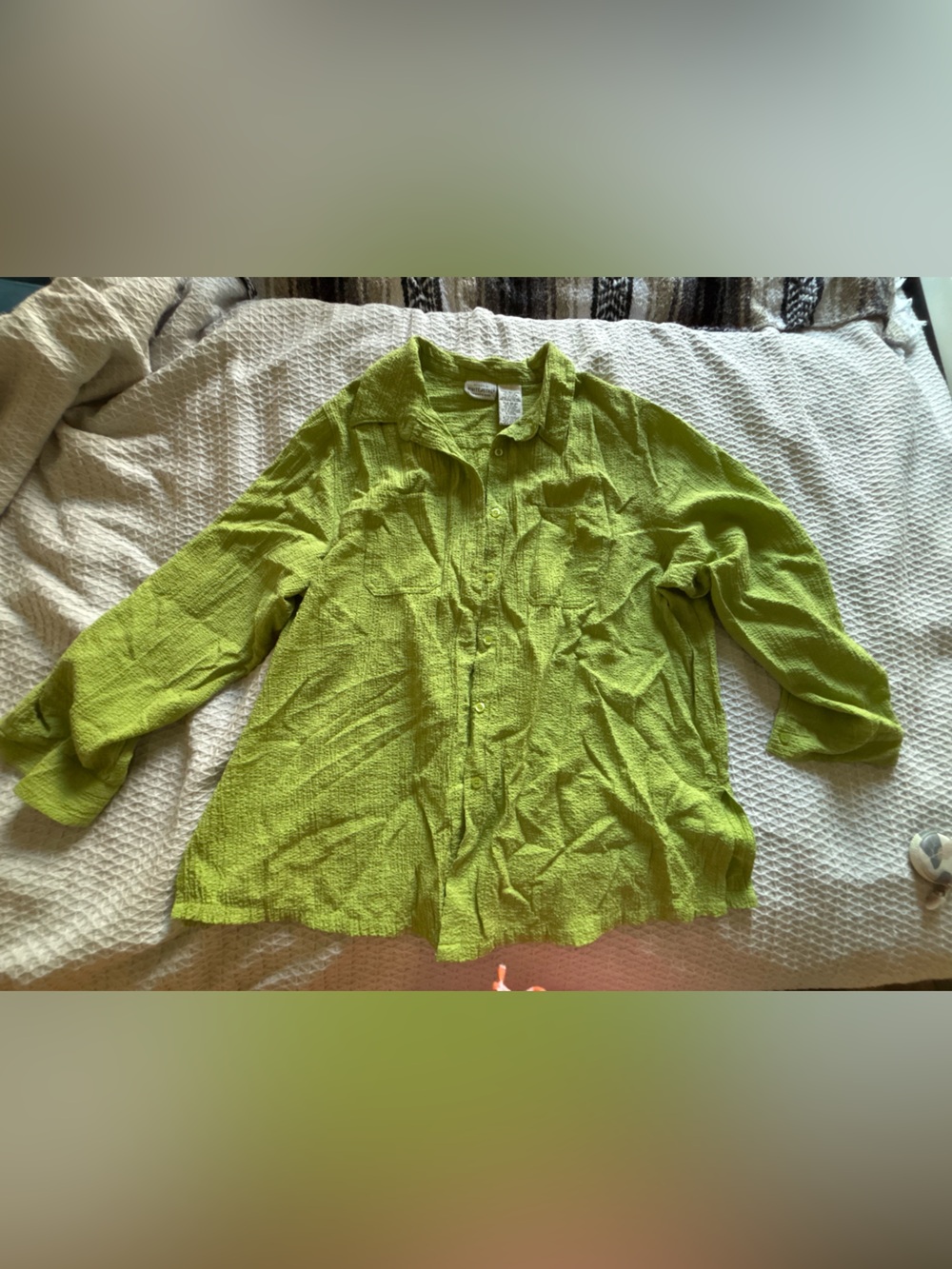 White Stag Lime Green Button-Down Shirt